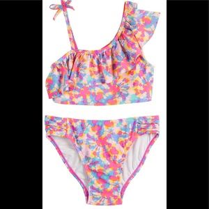 Girls 16 summer splash 2 piece swim suit plus tie dye cover up dress